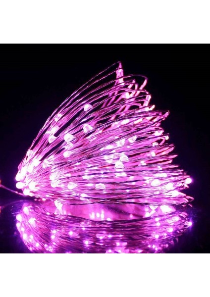 10 Metre Pembe Pilli LED Işık Canlı Pembe Işık IP65SU Geçirmez Sevgililer Gününe Özel Pembe LED Işık