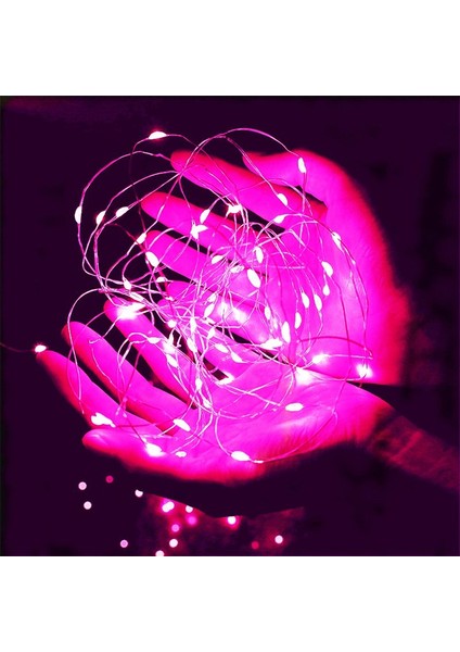 10 Metre Pembe Pilli LED Işık Canlı Pembe Işık IP65SU Geçirmez Sevgililer Gününe Özel Pembe LED Işık