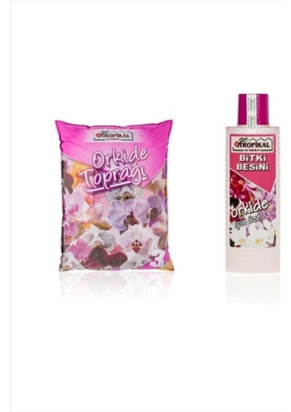 Orkide Toprağı 3lt Orkide Besini Sıvı 225 ml Orkide Bakım Seti