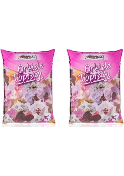 6 Lt Oarkide Toprağı, Orkide Toprağı, Vitaminli Orkide Toprağı, 2 Paket Orkide Toprağı