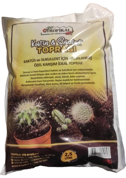 Kaktüs ve Sukulent Bitki Toprağı 2,5 Lt fiyatları