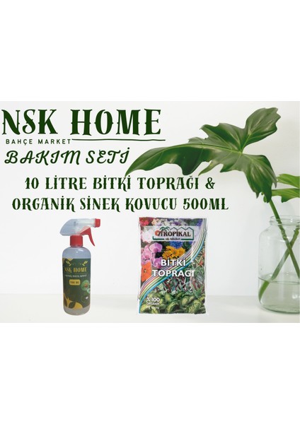 10 Litre Bitki Toprağı & Organik Sinek Kovusu ve Temizleyici Gübre 500 ml