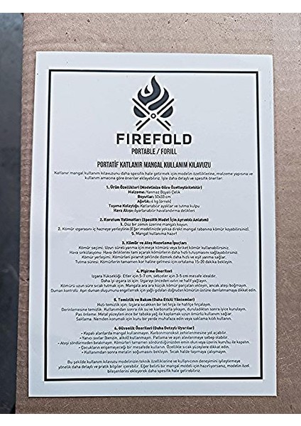 Fırefold Portatif Katlanır Mangal 41X33 cm fırsatları