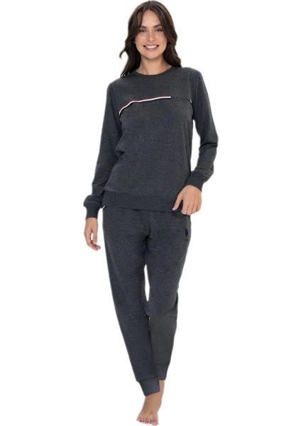 Kadın Antrasit Melanj Pijama Takım 20111