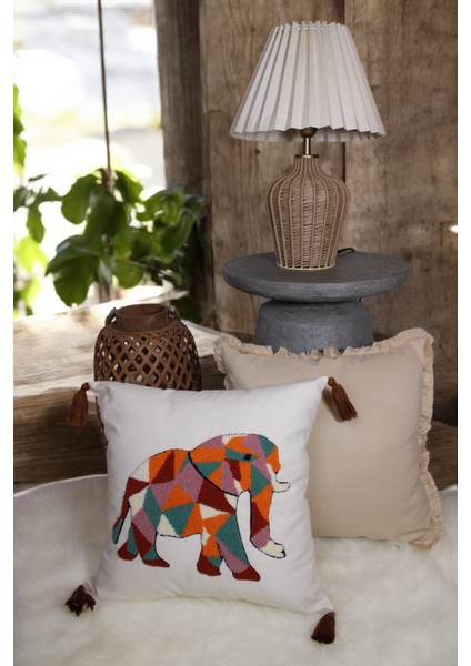 Fil Desen Punch Baskı Kırlent Kılıfı modelleri