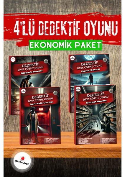 4'lü Dava Paketi Cinayet Çözme, Dedektif Oyunu - Dava Çözme Oyunu - Çözülemeyen Davalar