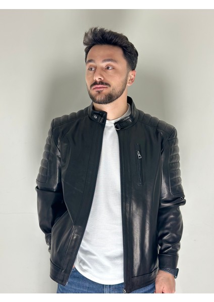 Erkek Siyah Deri Ceket