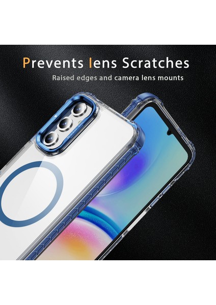 Samsung Galaxy S24 Fe Için Magsafe-Blue ile Uyumlu Lens Kickstand Kapaklı Şeffaf Telefon Kılıfı (Yurt Dışından) modelleri