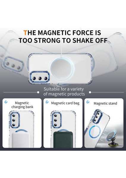 Samsung Galaxy S24 Fe Için Magsafe-Blue ile Uyumlu Lens Kickstand Kapaklı Şeffaf Telefon Kılıfı (Yurt Dışından) indirimleri