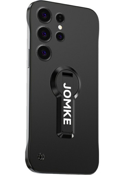 Samsung Galaxy S24 Ultra Kılıf Sert Pc Çerçevesiz Pişirme Boya Kickstand Telefon Kapağı-Siyah (Yurt Dışından)