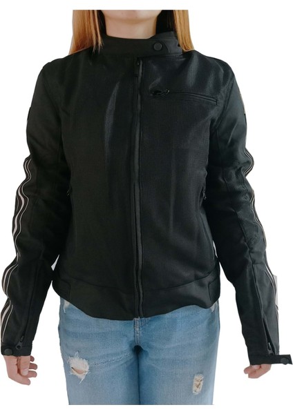Ceket Jessy Lady Motosiklet Montu - Siyah - Xl