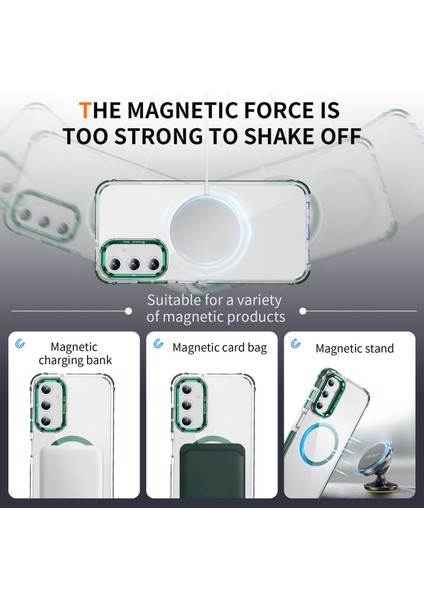 Samsung Galaxy S24 Fe Için Magsafe-Green ile Uyumlu Lens Destekli Kapaklı Şeffaf Telefon Kılıfı (Yurt Dışından) indirimleri