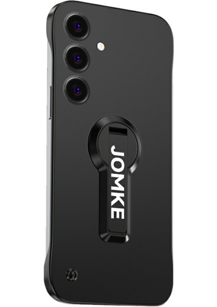 Samsung Galaxy S24 Kılıf Sert Pc Çerçevesiz Pişirme Boyası Kickstand Telefon Kapağı-Siyah (Yurt Dışından)