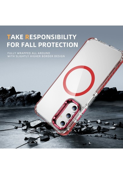 Samsung Galaxy S24 Fe Için Magsafe-Red ile Uyumlu Lens Destekli Kapaklı Şeffaf Telefon Kılıfı (Yurt Dışından) fırsatları