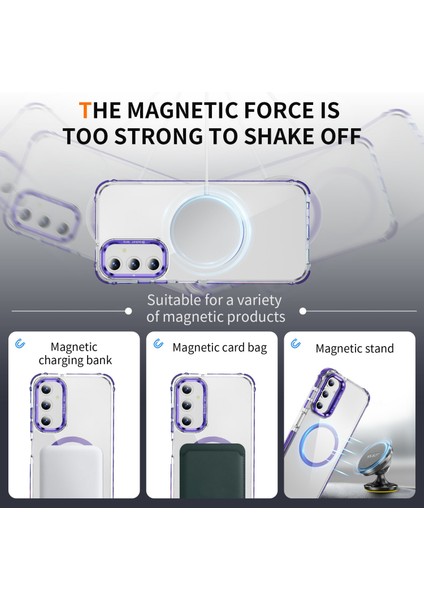 Samsung Galaxy S24 Fe Için Magsafe-Mor ile Uyumlu Lens Kickstand Kapaklı Şeffaf Telefon Kılıfı (Yurt Dışından) indirimleri