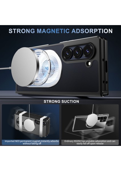 Samsung Galaxy Z Fold6 5g Manyetik Kılıf Isı Dağılımı Aromaterapi Kickstand Silikon + Pc Telefon Kapağı-Gümüş (Yurt Dışından) modelleri