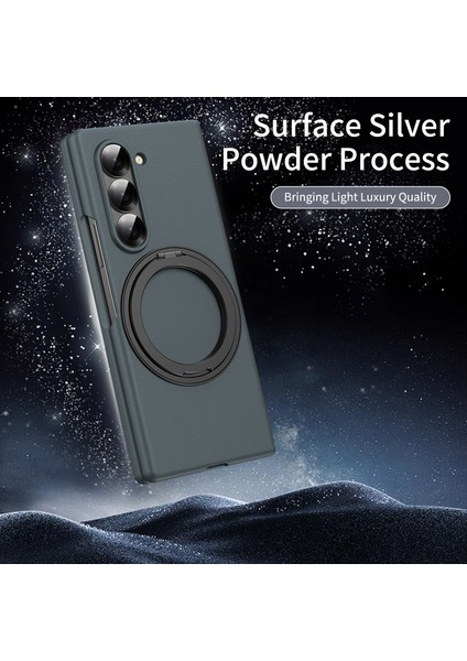 Samsung Galaxy Z Fold6 5g Manyetik Kılıf Yüzük Kickstand Sert Pc Kapağı Temperli Cam Ekran Filmi-Yeşil (Yurt Dışından) fiyatları