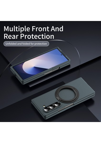 Samsung Galaxy Z Fold6 5g Manyetik Kılıf Yüzük Kickstand Sert Pc Kapağı Temperli Cam Ekran Filmi-Yeşil (Yurt Dışından) indirimleri