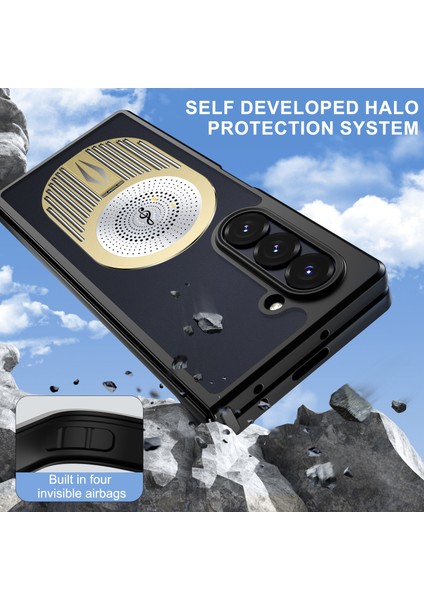 Samsung Galaxy Z Fold6 5g Manyetik Kılıf Isı Dağılımı Aromaterapi Kickstand Silikon + Pc Telefon Kapağı-Altın (Yurt Dışından) indirimleri
