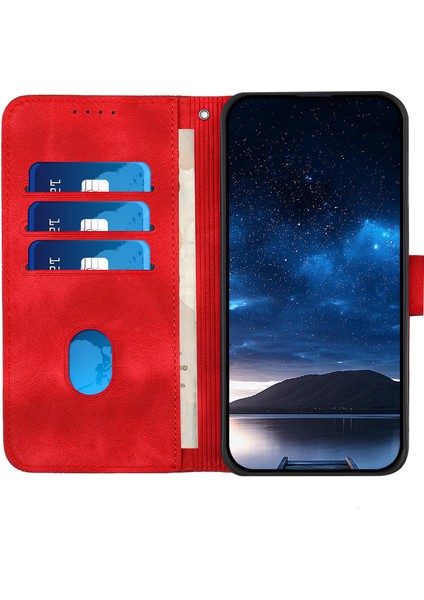 YX0080 Samsung Galaxy S25 Ultra Kılıf Baskılı Deri Cüzdan Telefon Kapağı-Kırmızı (Yurt Dışından) fiyatları