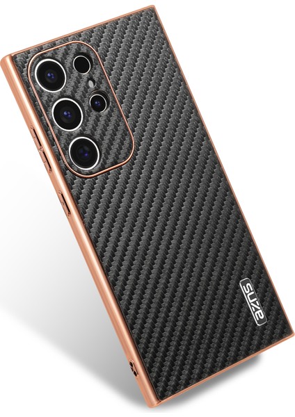 Samsung Galaxy S24 Ultra Kılıf Elektro Kaplama Karbon Fiber Doku Pu+Tpu Telefon Kapağı-Siyah (Yurt Dışından) fiyatları