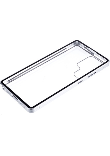 Samsung Galaxy S25 Ultra Kılıf Manyetik Tam Koruma Şeffaf Telefon Kapağı-Gümüş (Yurt Dışından)