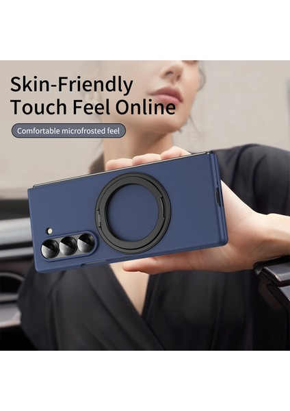 Samsung Galaxy Z Fold6 5g Manyetik Kılıf Yüzük Kickstand Sert Pc Kapak Temperli Cam Ekran Filmi-Safir (Yurt Dışından) modelleri