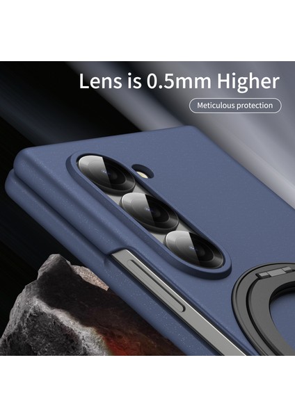 Samsung Galaxy Z Fold6 5g Manyetik Kılıf Yüzük Kickstand Sert Pc Kapak Temperli Cam Ekran Filmi-Safir (Yurt Dışından) fırsatları