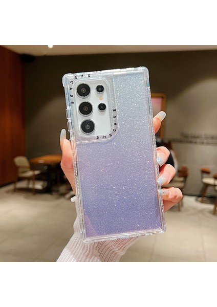 Samsung Galaxy S24 Ultra Kılıf Parıltılı Tasarım Pc+Tpu Darbeye Dayanıklı Telefon Kapağı-Mor (Yurt Dışından)