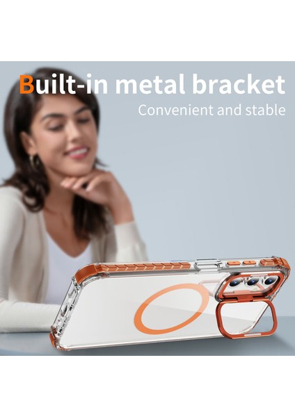 Samsung Galaxy S24 Fe Için Magsafe-Turuncu ile Uyumlu Lens Destekli Kapaklı Şeffaf Telefon Kılıfı (Yurt Dışından) fiyatları