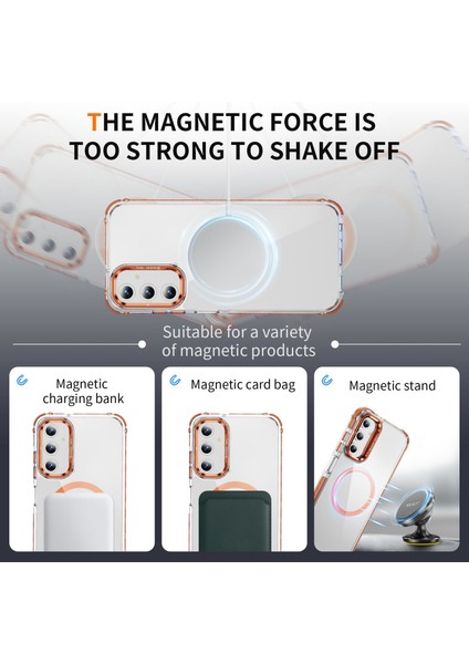 Samsung Galaxy S24 Fe Için Magsafe-Turuncu ile Uyumlu Lens Destekli Kapaklı Şeffaf Telefon Kılıfı (Yurt Dışından) indirimleri