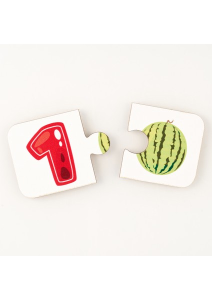Ikili Rakamlar Ahşap Puzzle 18 Parça modelleri