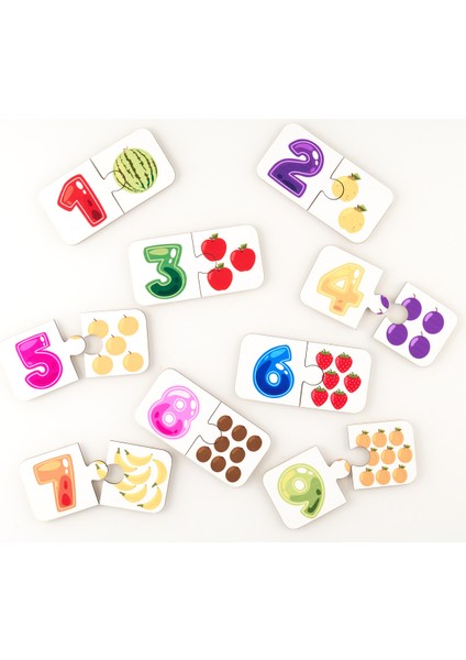 Ikili Rakamlar Ahşap Puzzle 18 Parça fırsatları