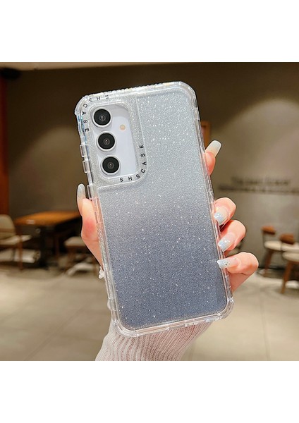 Samsung Galaxy A55 5g Kılıf Parıltılı Tasarım Pc+Tpu Darbeye Dayanıklı Telefon Kapağı-Gri (Yurt Dışından)