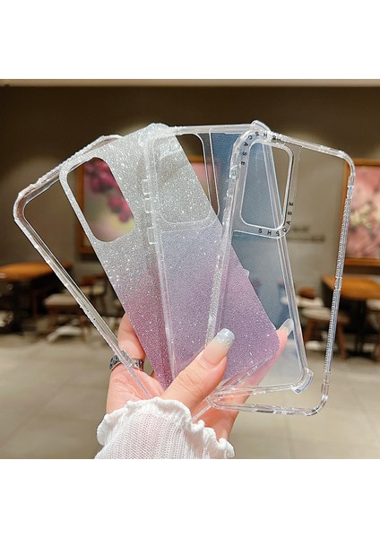 Samsung Galaxy A55 5g Kılıf Parıltılı Tasarım Pc+Tpu Darbeye Dayanıklı Telefon Kapağı-Pembe (Yurt Dışından)