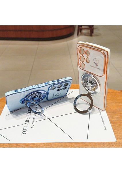 Samsung Galaxy S24 Ultra Kılıf Galvanik Gyro Tasarım Kickstand Yumuşak Tpu Telefon Kapağı-Mor (Yurt Dışından) fiyatları