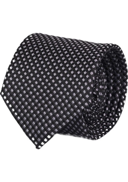 Hand Made Desenli Siyah Gri Kravat & Mendil & Kol Düğmesi Hediye Seti fırsatları