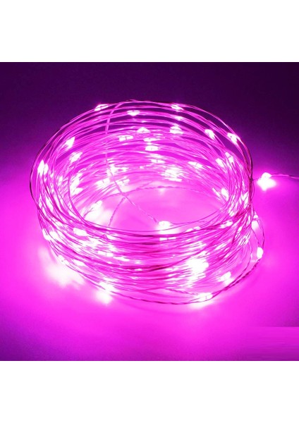 Dekor Düğün Işıkları Pink LED Light 2 Metre Pembe Pilli LED Işık Pembe LED Işık Pembe Işık Micro LED