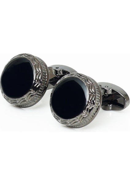 Hand Made Desenli Siyah Kravat & Mendil & Siyah Mineli Kol Düğmesi Hediye Seti fiyatları