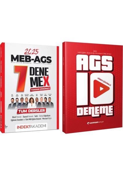 Indeks + Uzman Kariyer Meb-Ags 10+7 Deneme 2 Li Set Indeks Akademi + Uzman Kariyer Yayıncılık