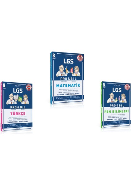 8. Sınıf Matematik - Türkçe - Fen Probil Soru Bankası Seti