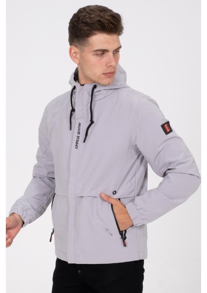 Mood Street Baskılı Su Itici Slim Fit Erkek Yağmurluk Mont