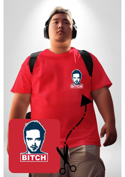 Breaking Bad Kırmızı Büyük Beden Kadın Basic Minimal Baskılı Tişört