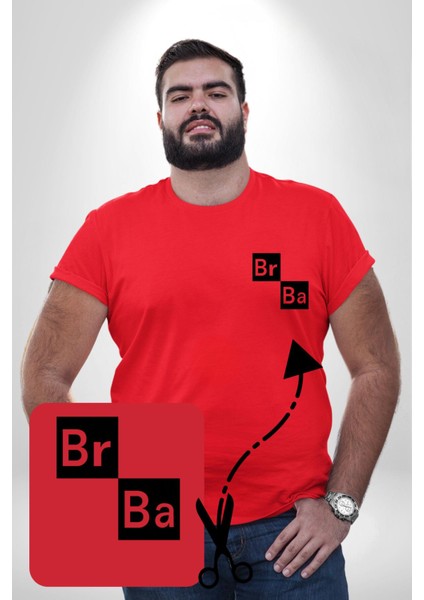 Br Ba Kimya Breaking Bad Kırmızı Büyük Beden Kadın Basic Minimal Baskılı Tişört