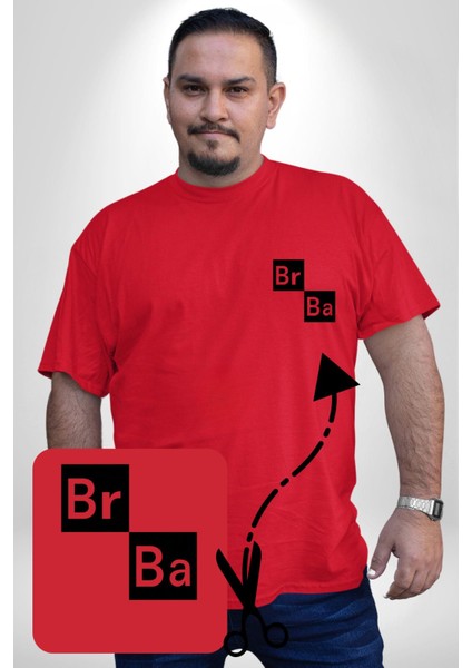 Br Ba Kimya Breaking Bad Kırmızı Büyük Beden Kadın Basic Minimal Baskılı Tişört modelleri