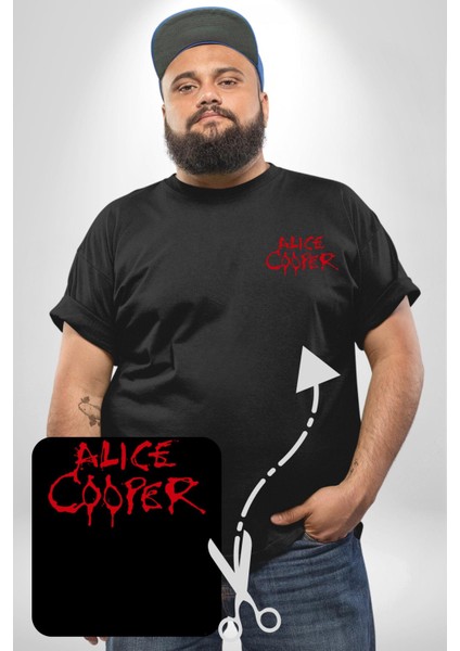 Alice Cooper Rock Solist Metalin Babası From The Inside Içeriden 1978 Siyah Büyük Beden Kadın Basic Minimal Baskılı Tişört