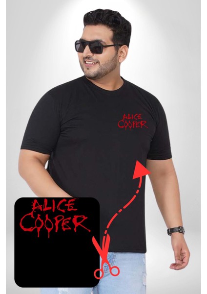 Alice Cooper Rock Solist Metalin Babası From The Inside Içeriden 1978 Siyah Büyük Beden Kadın Basic Minimal Baskılı Tişört