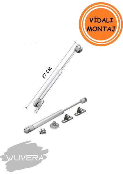 Dolap Kalkar Kapak Gazlı Piston – Gri (100N) – Mobilya Makasları Tek Ebat