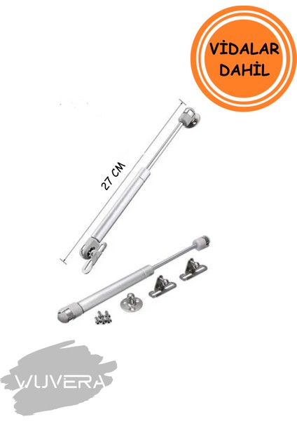 Dolap Kalkar Kapak Gazlı Piston – Gri (100N) – Mobilya Makasları Tek Ebat