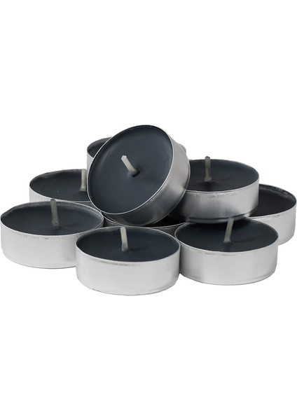 Dekor Düğün Mumları Black Tea Light Candle Siyah Tea Light Mum Siyah Mum 50 Adet Tea Light